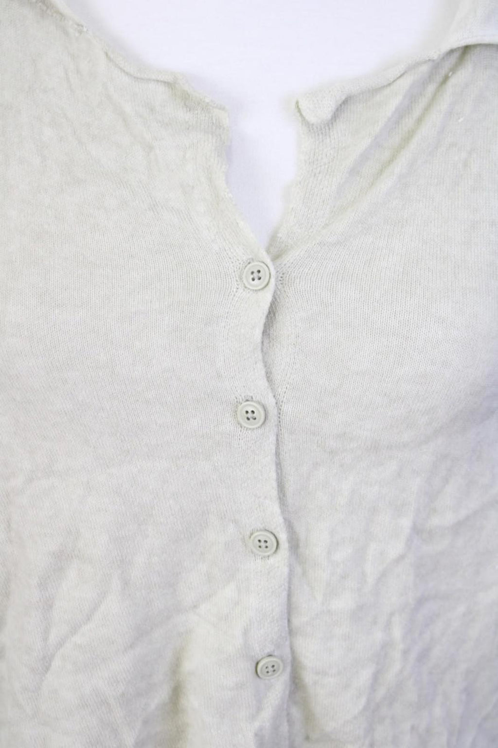 RUNDHOLZ Cardigan Sweater Beige 100% Cotton Collared Long Sleeve – Size XL