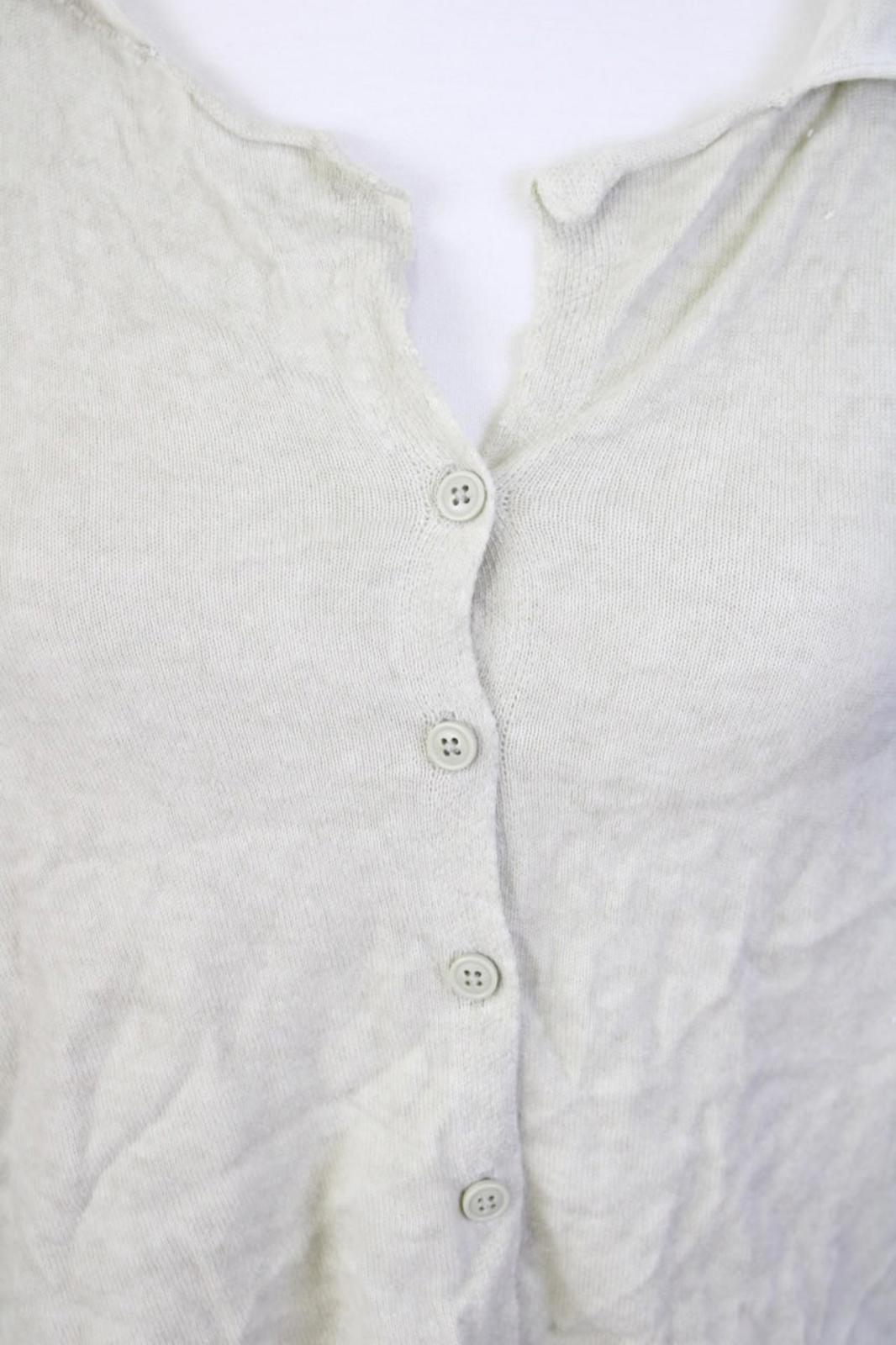 RUNDHOLZ Cardigan Sweater Beige 100% Cotton Collared Long Sleeve – Size XL