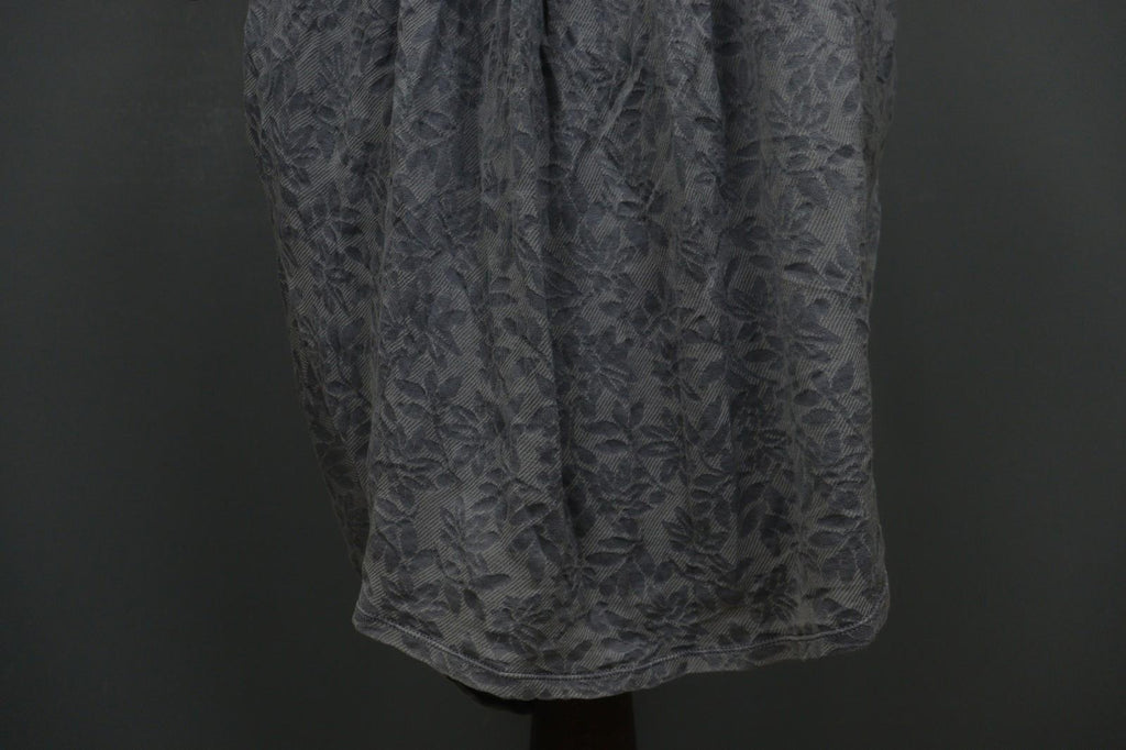 HIGH USE Gray Floral Cotton Sleeveless Sweetheart Neck 3/4 Zip Shift Dress Sz 38