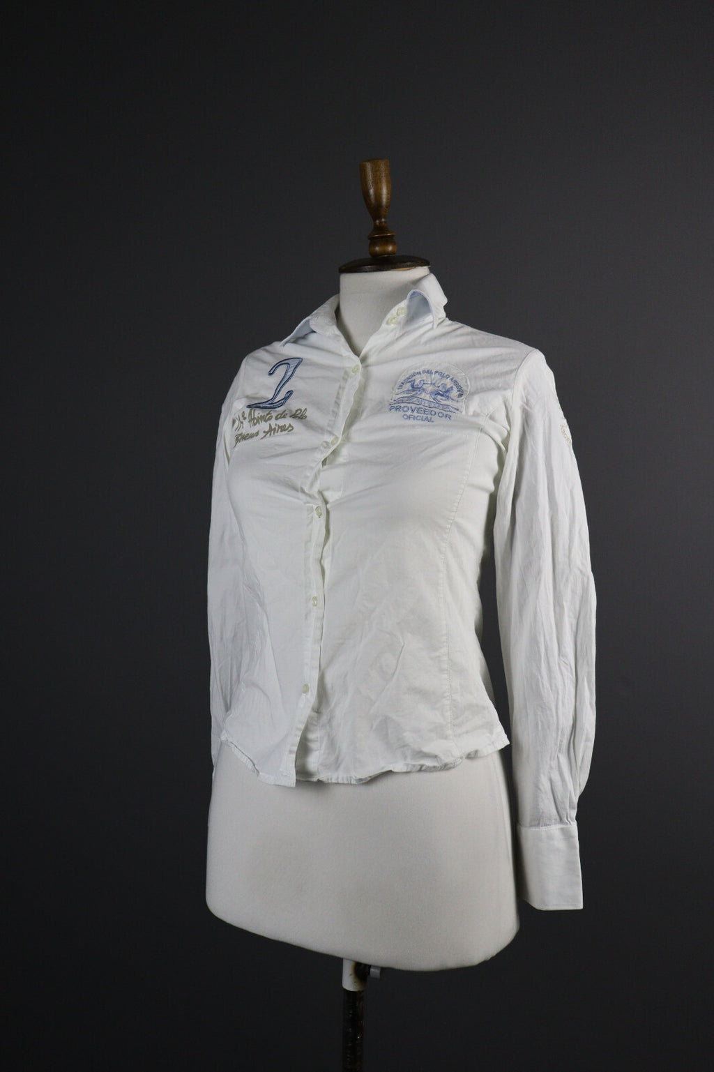 La Martina Argentina Pro Player White Blouse Long Sleeve Shirt – Size S