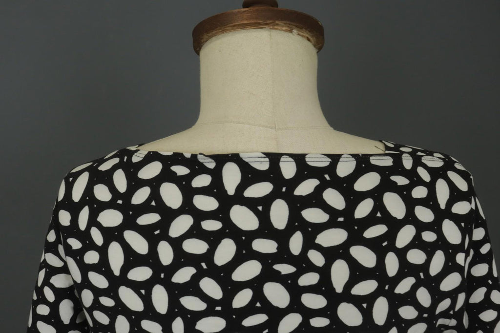 MARIMEKKO CERO White & Black Polka Dot Round Neck Long Sleeve Blouse Top – Size M