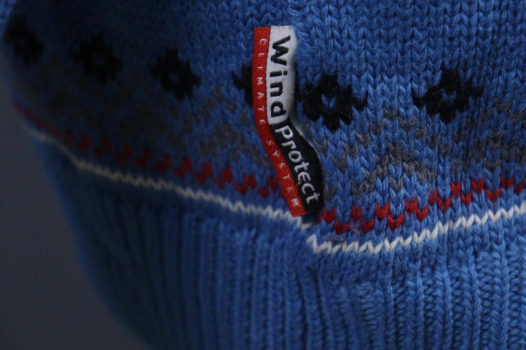 DALE OF NORWAY Blue Fair Isle Pure Wool Knit 1/4 Zip Ski Sweater