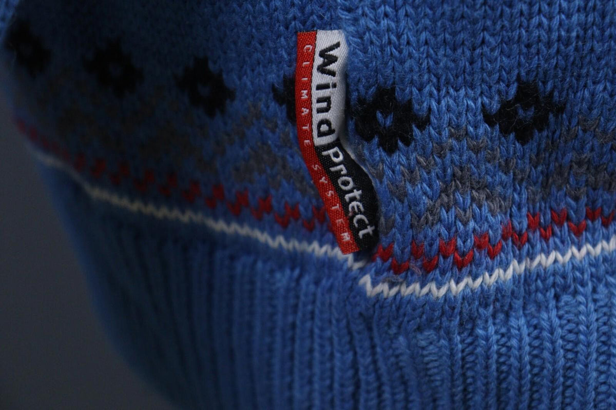 DALE OF NORWAY Blue Fair Isle Pure Wool Knit 1/4 Zip Ski Sweater