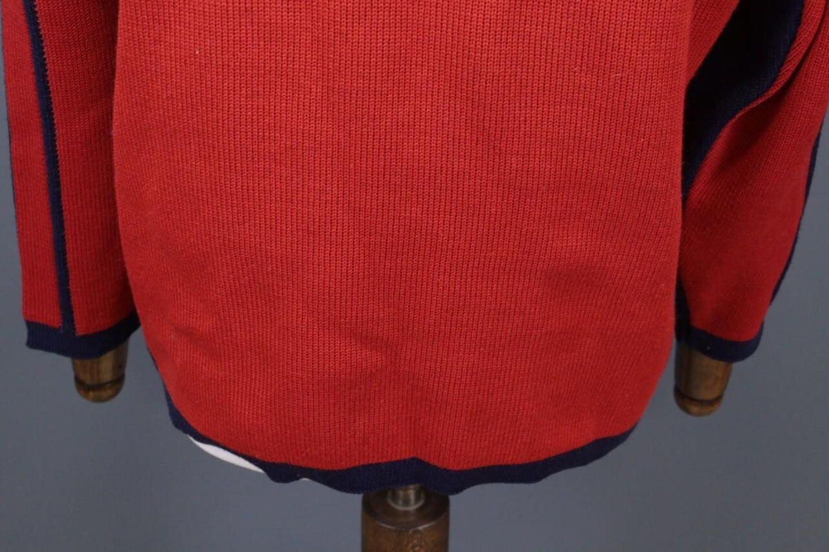 DALE OF NORWAY Blue / Red Colorblock Wool Knit Ski Sweater – Size S