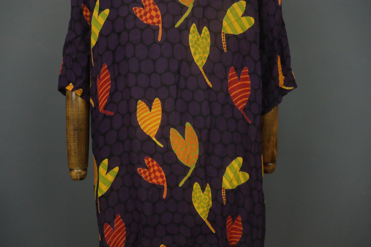 GUDRUN SJODEN Multicolor Printed Long Sleeve Button Front Sheath Dress – Size L