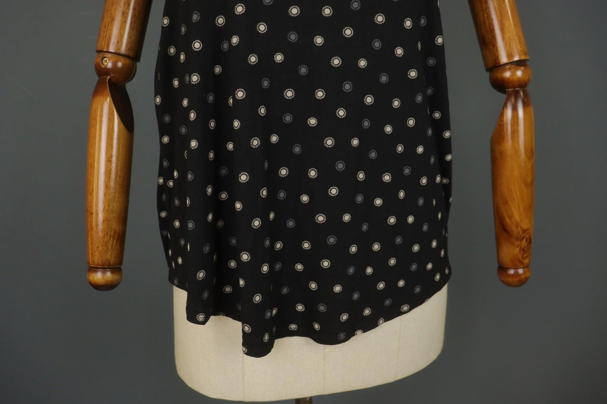 GUDRUN SJODEN Multi Polka Dot Short Sleeve Round Neck Pullover Blouse Top – Size M