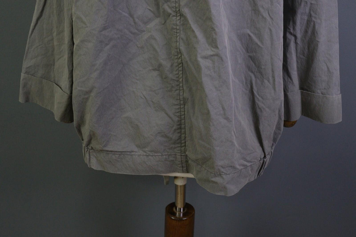 OSKA Gray Long Sleeve Full Zip Collared Pockets Oversized Jacket – Size 1