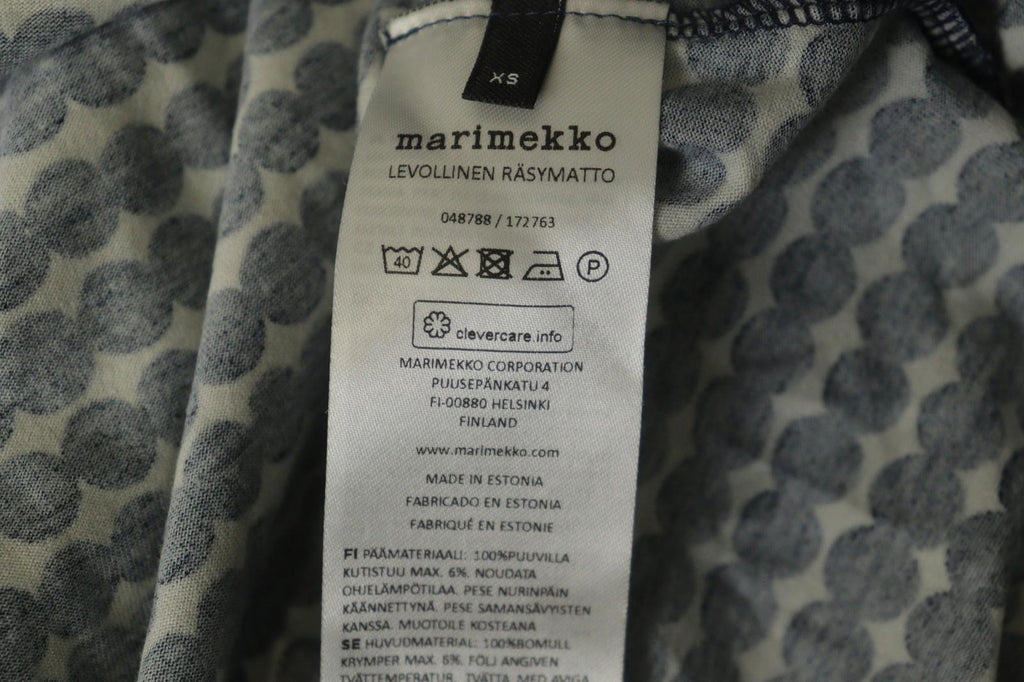 MARIMEKKO LEVOLLINEN RASYMATTO Black White Polka Dot Pullover Shift Dress Sz XS
