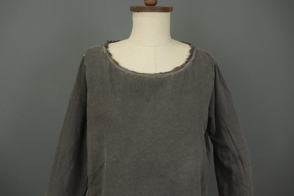 RUNDHOLZ Gray Round Neck Casual Long Sleeve Regular Fit Pullover Blouse Top Sz M