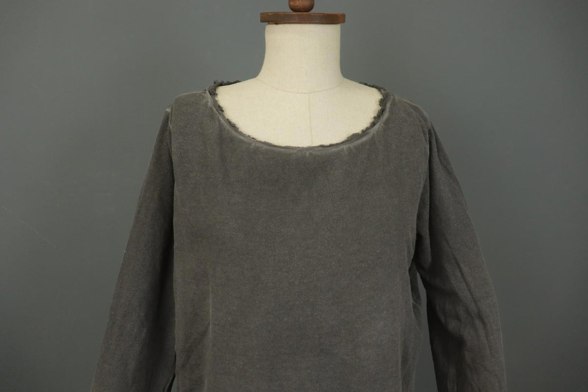 RUNDHOLZ Gray Round Neck Casual Long Sleeve Regular Fit Pullover Blouse Top Sz M