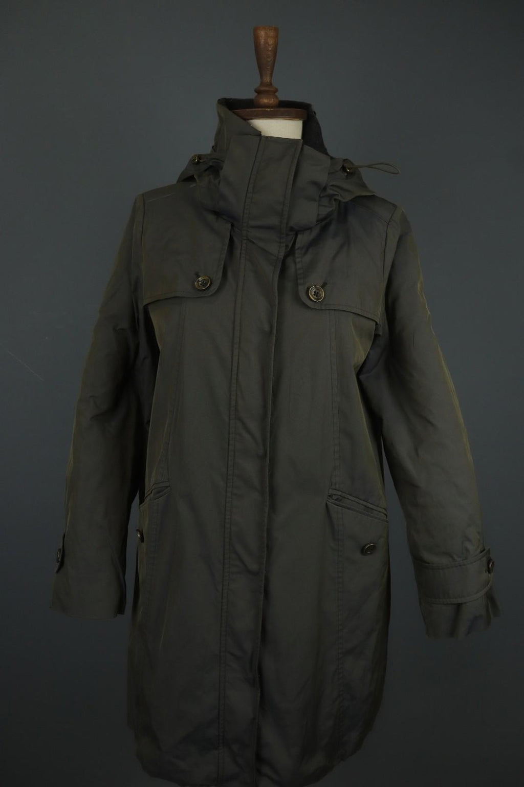 MAX MARA WEEKEND Dark Green Long Sleeve Hooded Windbreaker Jacket – Size 42
