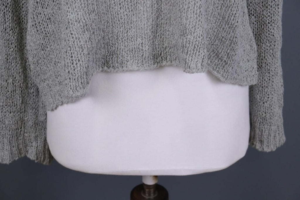 ANNETTE GORTZ Gray Open Knit Hemp Crew Neck Knit Sweater – Size S