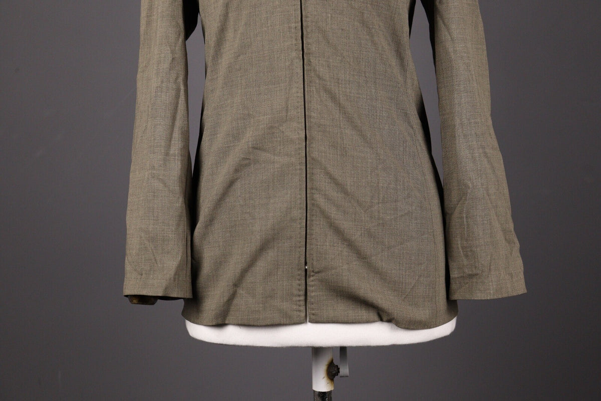 Max Mara Wool Plus Lycra Brown Zip Lightweight Jacket – Size USA 4 GB 8