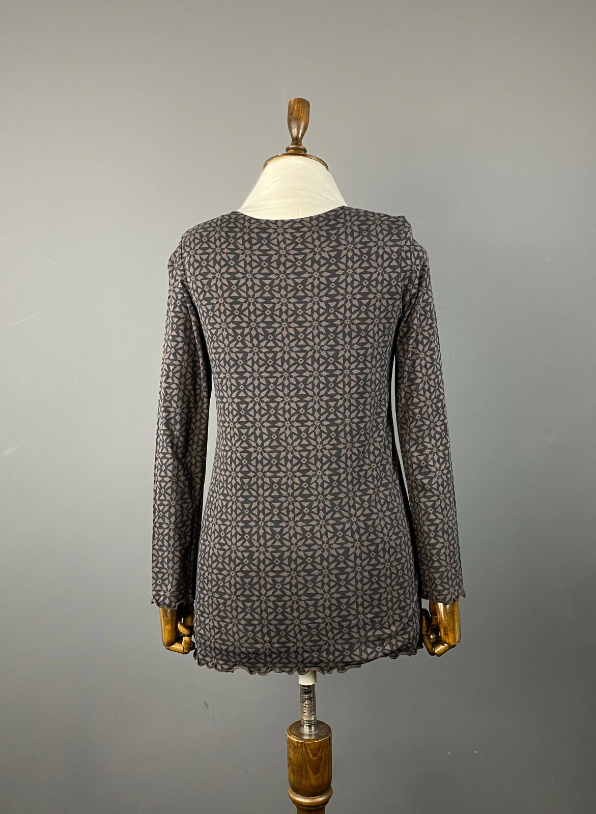 GUDRUN SJODEN Brown Printed Pullover Long Sleeve Top – Women's S