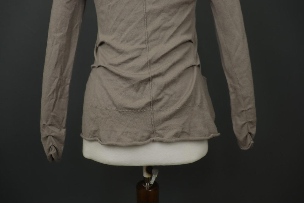 MARITHE FRANCOIS GIRBAUD Gray Cashmere Knit Button Front Cardigan Sweater Sz 38