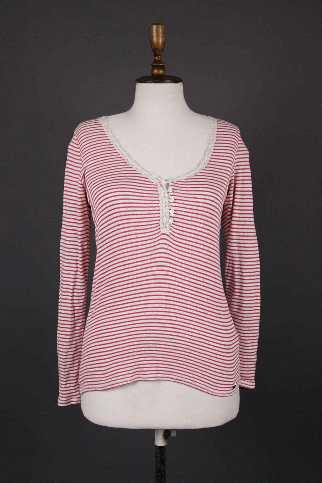 Denim & Supply Ralph Pink Lauren Stripe Long Sleeve Blouse Top Shirt – Size M