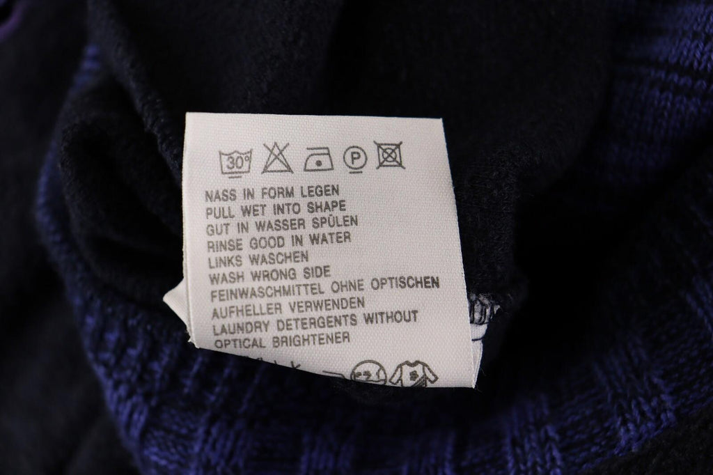 CARLO COLUCCI Blue Knit Vintage Long Sleeve Sweater – Size S
