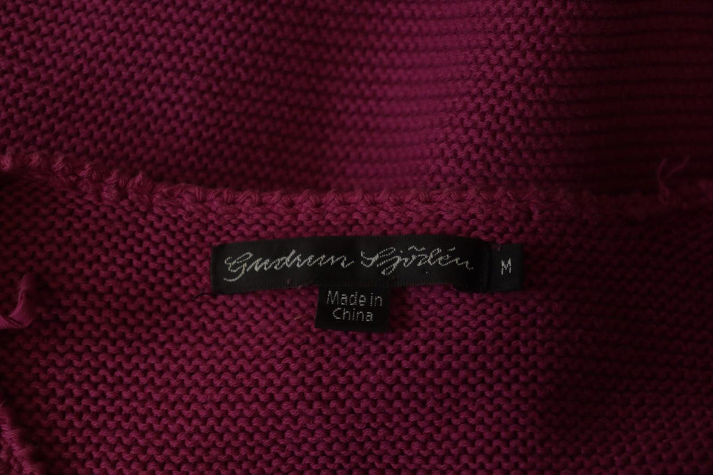 GUDRUN SJODEN Pink Cotton Knitted Round Neck Long Sleeve Cardigan Sweater – Size M