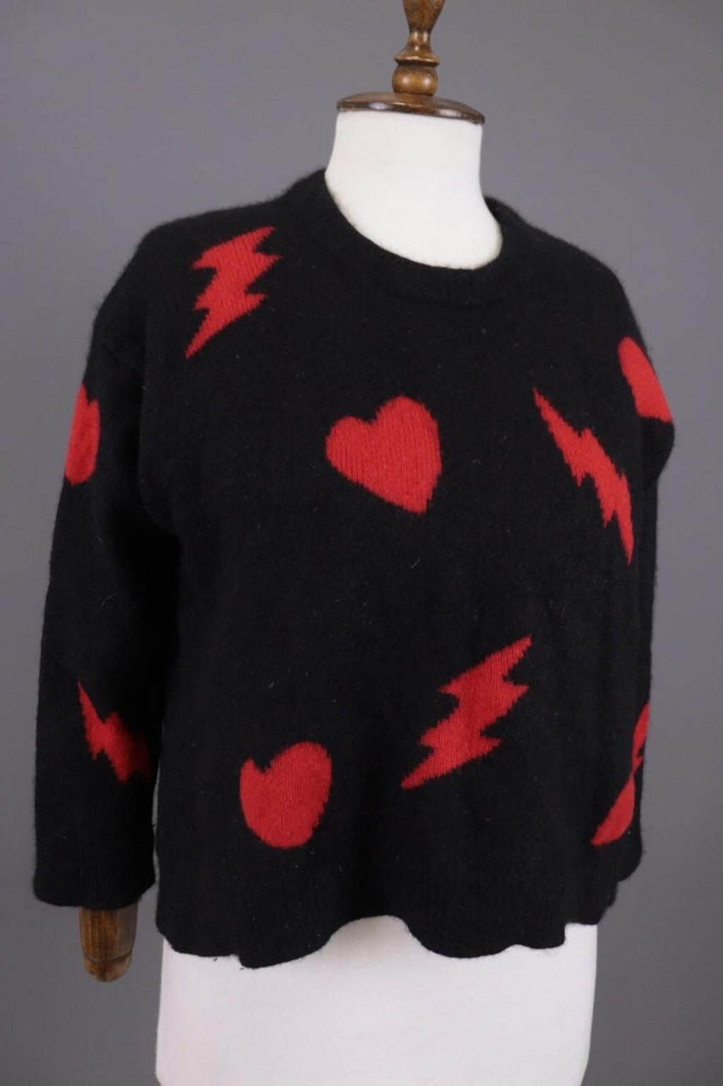 ZADIG & VOLTAIRE MARCUS BIS Black Printed Cashmere Knit Sweater – Size M