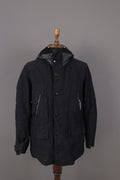 STONE ISLAND Blue Wool Multipockets Cago Hooded Full Zip Jacket – Size L