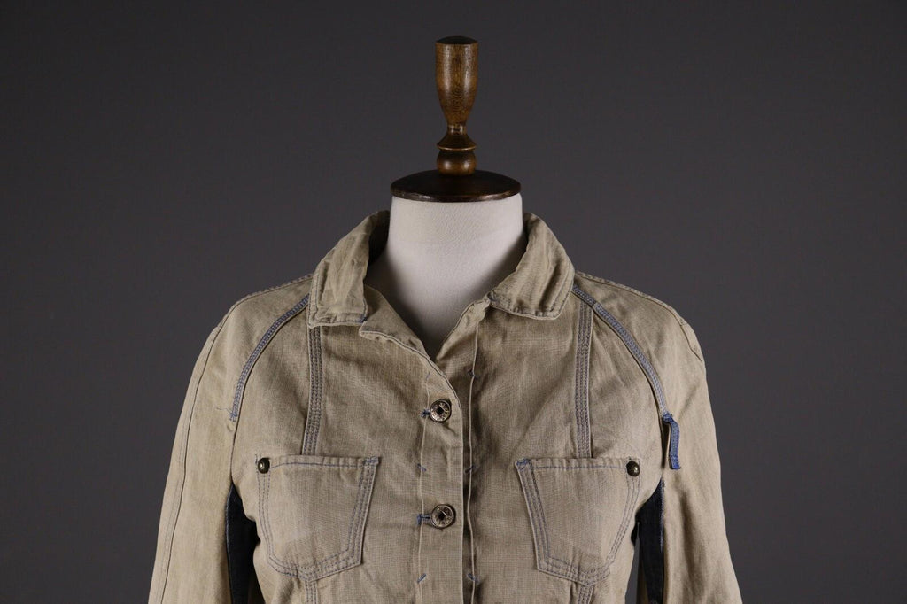 MARITHE FRANCOIS GIRBAUD Beige Denim Button Down Jacket – Size USA 27