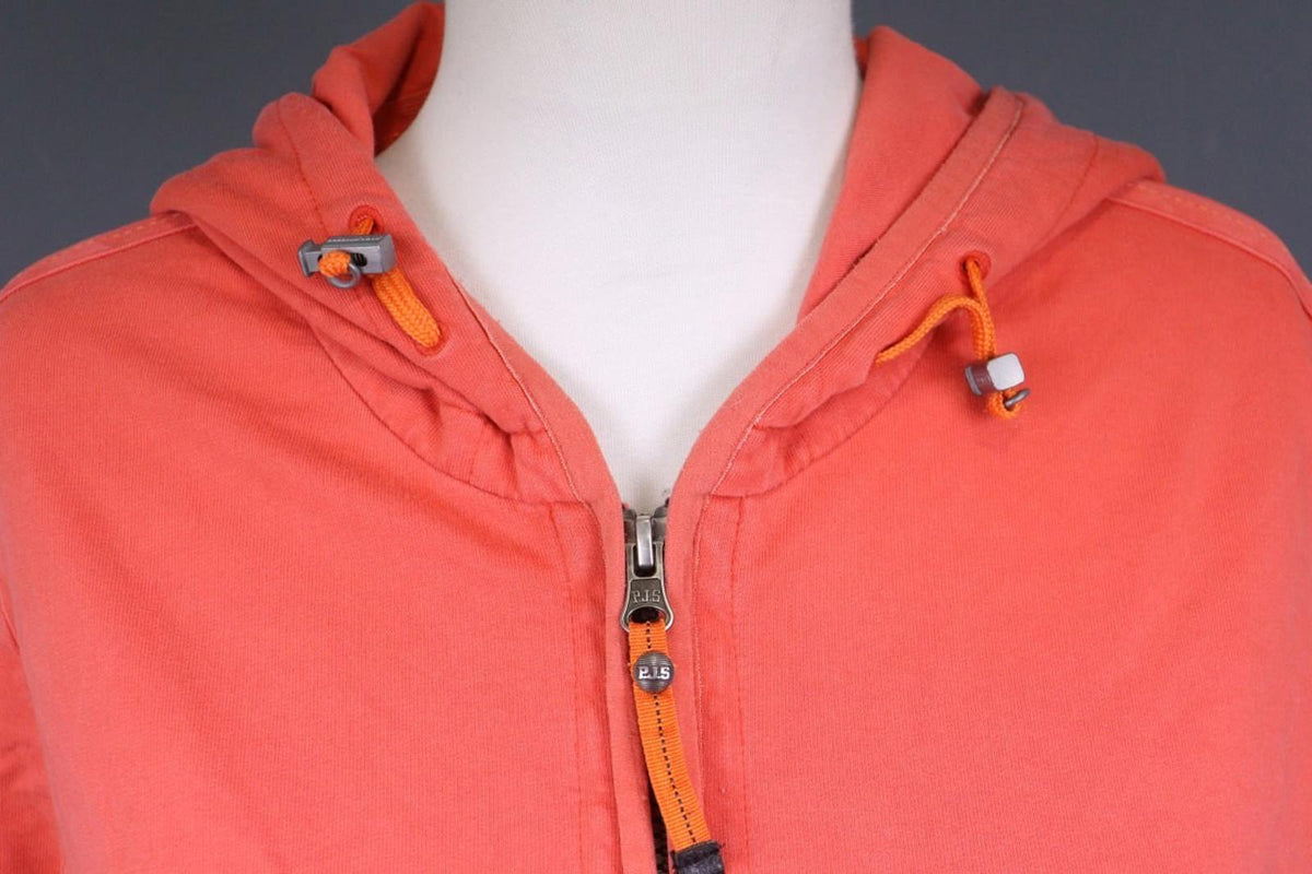 PARAJUMPERS Orange 100%Cotton Raglan Sleeve Drawstring Full Zip Hoodie – Size 2XL