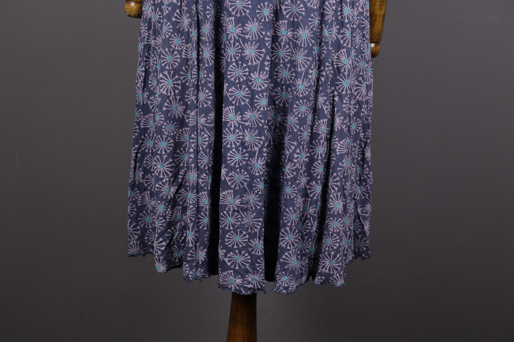 Deerberg Blue Floral Relaxed Summer Blouson A-Line Dress – Size L