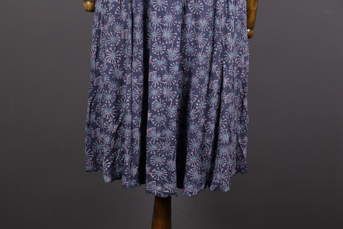 Deerberg Blue Floral Relaxed Summer Blouson A-Line Dress – Size L