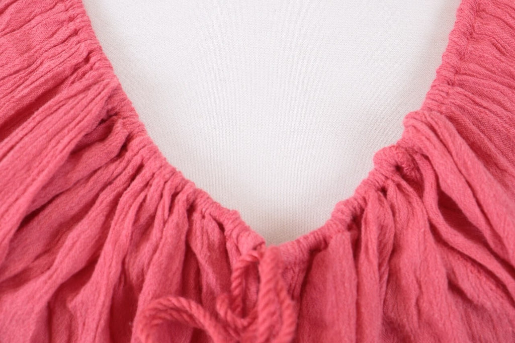 Denim & Supply Ralph Lauren Pink 3/4 Sleeve Drawstring Blouse Top Shirt – Size M