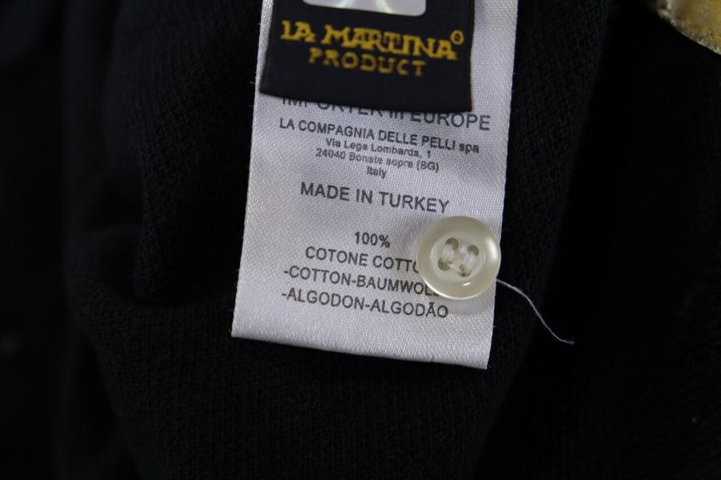La Martina Buenos Aires #4 Black Long Sleeve Rugby Polo Shirt – Size XXL