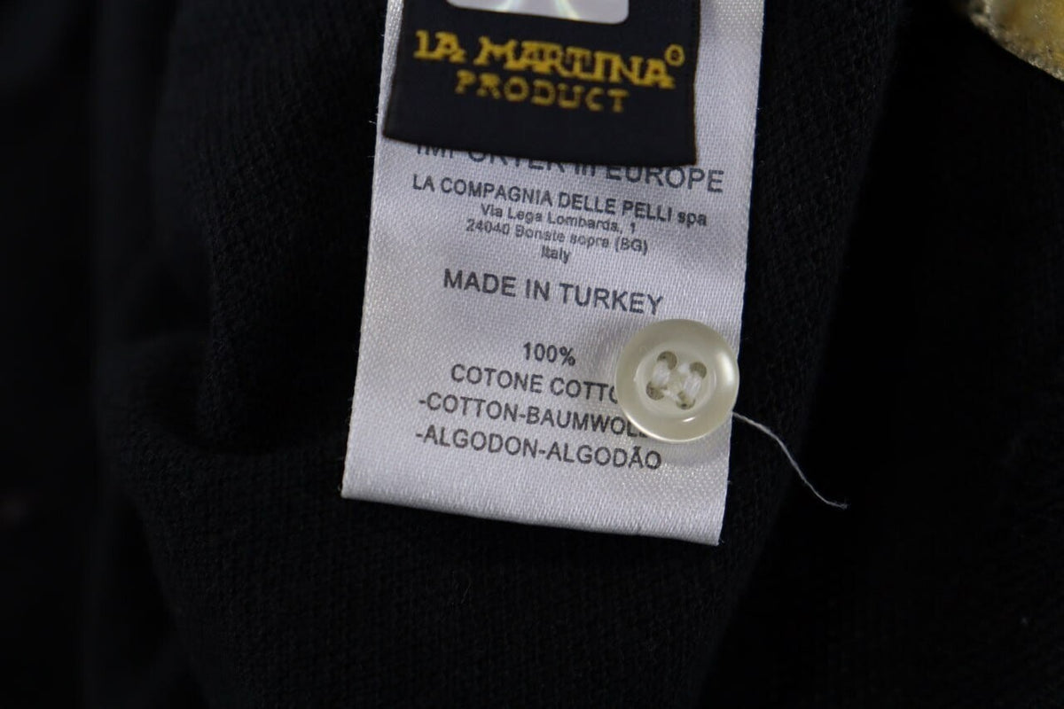 La Martina Buenos Aires #4 Black Long Sleeve Rugby Polo Shirt – Size XXL
