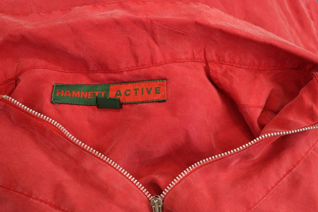 KATHARINE HAMNETT ACTIVE Red 1/3 Zip Silk 3/4 Sleeve Top Blouse Shirt – Size M