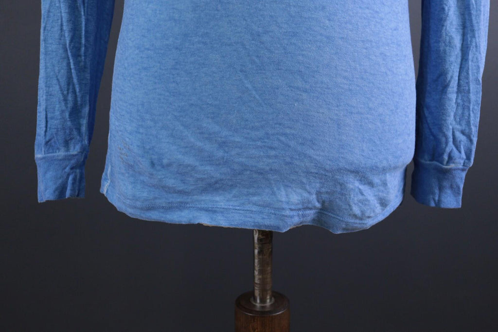 DSQUARED2 Blue Linen Long Sleeve Printed Top Sweatshirt – Size S
