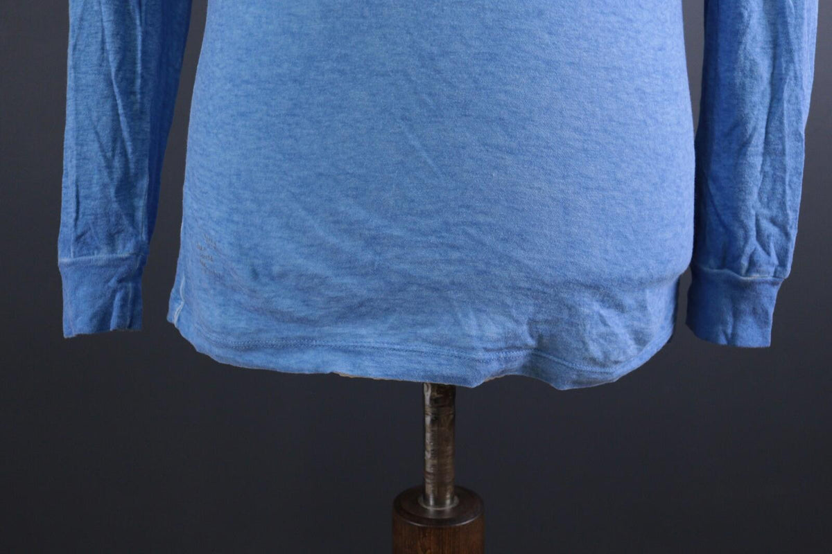 DSQUARED2 Blue Linen Long Sleeve Printed Top Sweatshirt – Size S