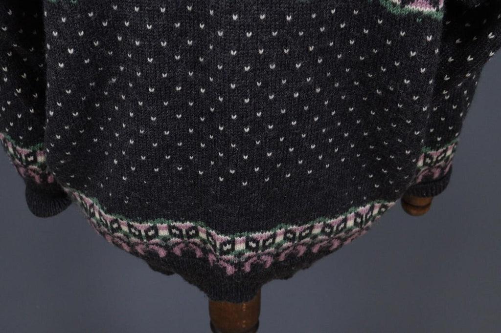 DALE OF NORWAY Black Deer Fair Isle Wool Knit Ski Sweater – Size XXL / 2XL