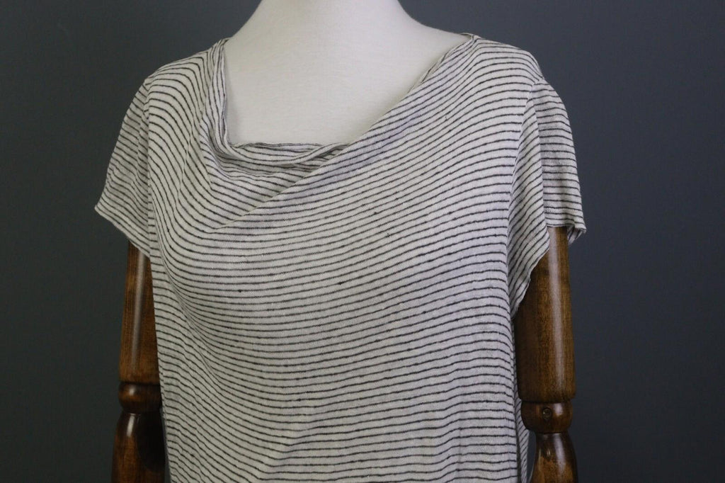 TRANSIT PAR SUCH Black and White Linen Short Sleeve Pocket Top Blouse – Size 4 – Used