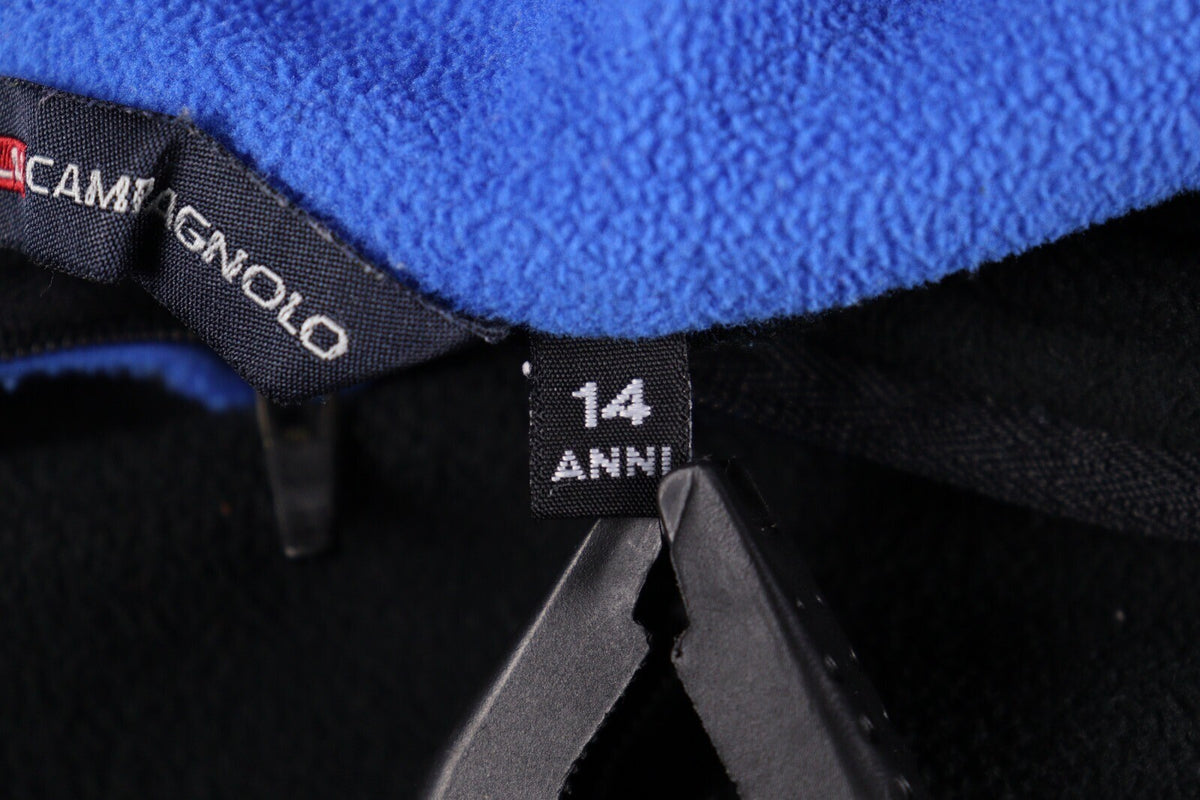 F. Lli Campagnolo Boys Black Zip Flags Patch Fleece Sweater – Size 14 year / 164