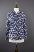 Laura Ashleyn Blue Floral Long Sleeve Blouse Shirt – Size 10