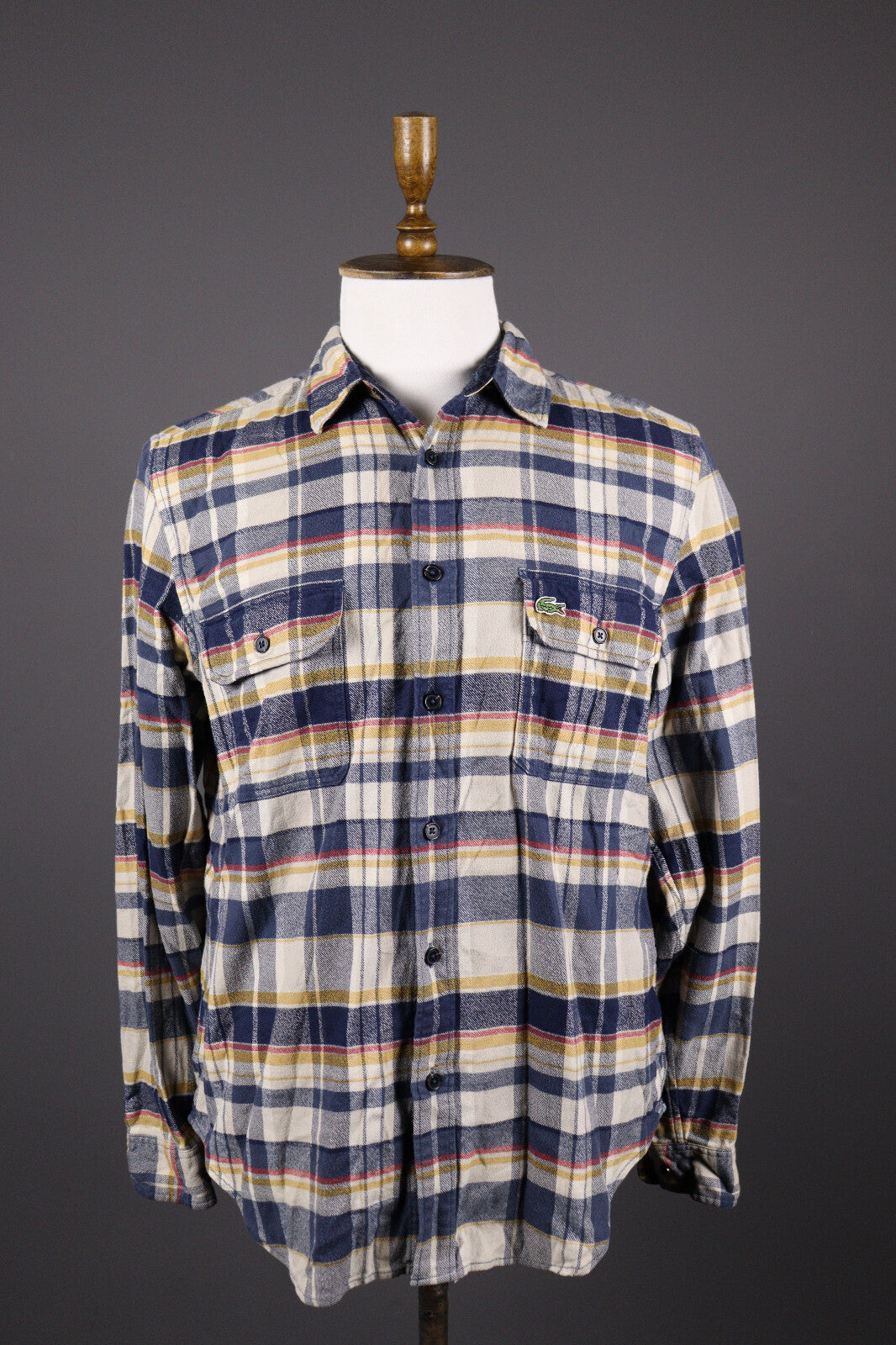 Lacoste Classic Fit Multicolor Check Plaid Flannel Overshirt – Size FR 41 / M / L