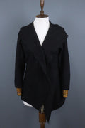 FABIANA FILIPPI Black Long Sleeve Button Front Cardigan Sweater Cape – Size M