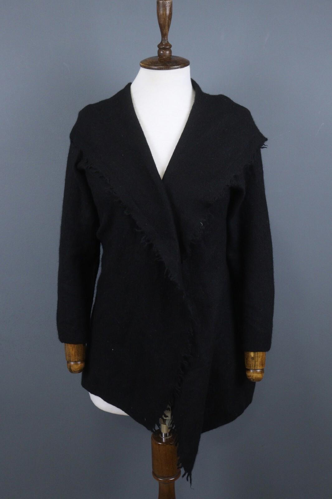 FABIANA FILIPPI Black Long Sleeve Button Front Cardigan Sweater Cape – Size M