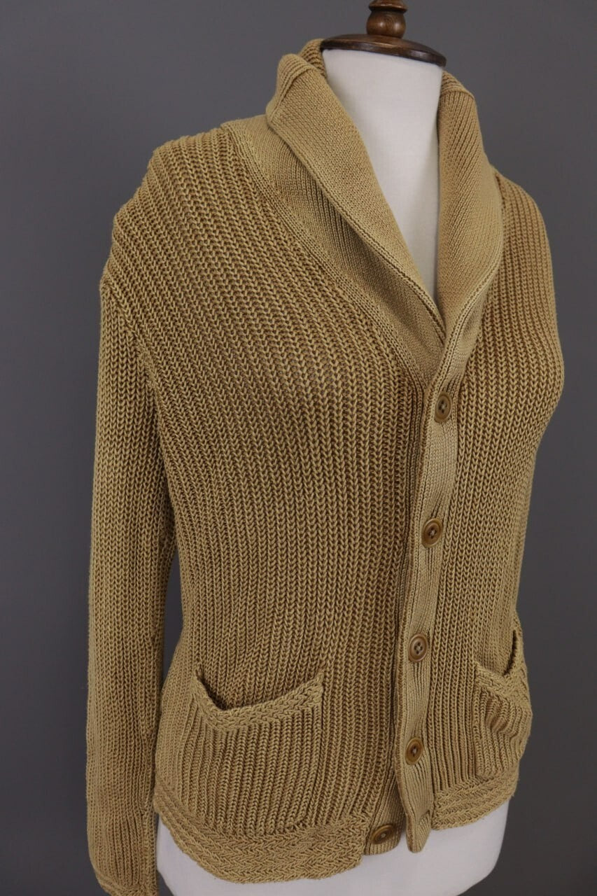 Polo Jeans Company Ralph Lauren Brown Open Knit Cardigan Jacket – Size S
