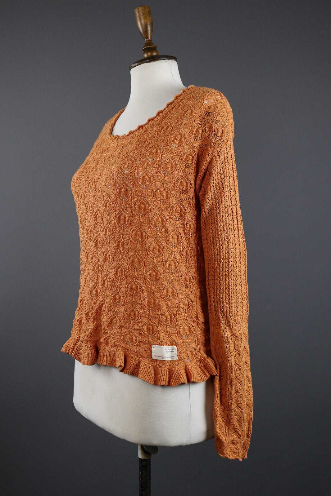 Odd Molly Cotton Long Sleeve Crochet Mesh Sweater – Women's 0