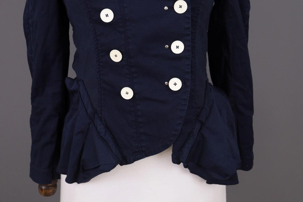 HIGH USE Jacket Navy Blue Denim Double Breasted Lightweight – Size US 6