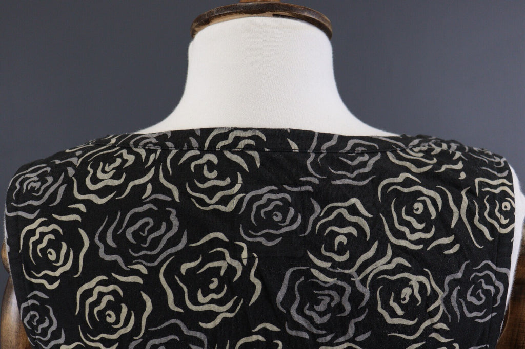 Deerberg by Oska Black Floral Summer Blouson Tunic Sleeveless Dress – Size L