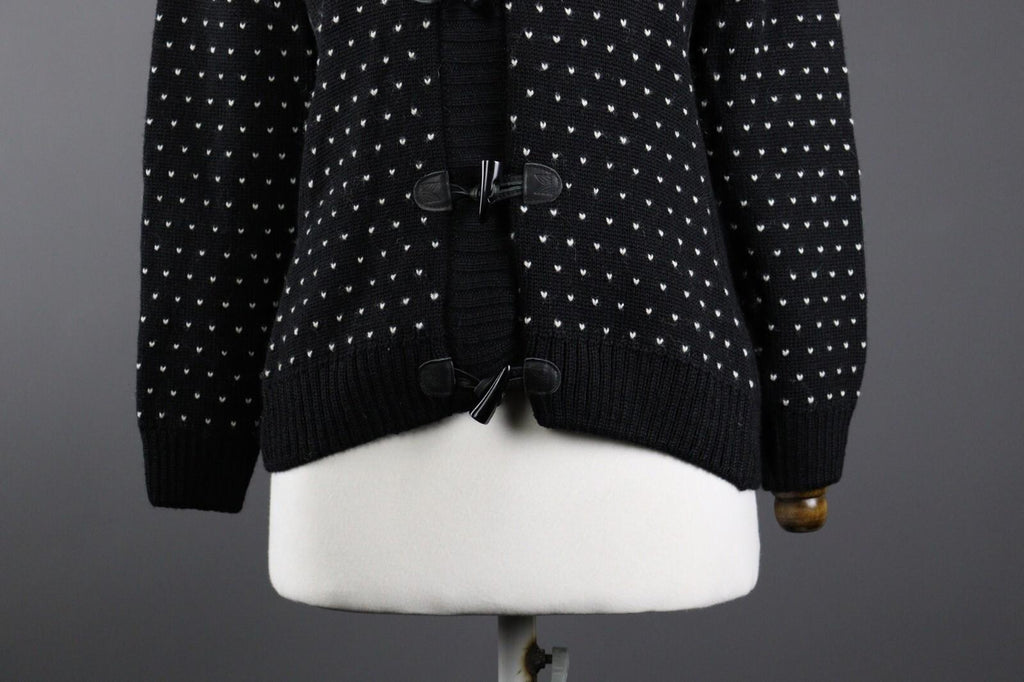 DALE OF NORWAY Black Fair Isle Wool Duffle Cardigan Sweater – Size S