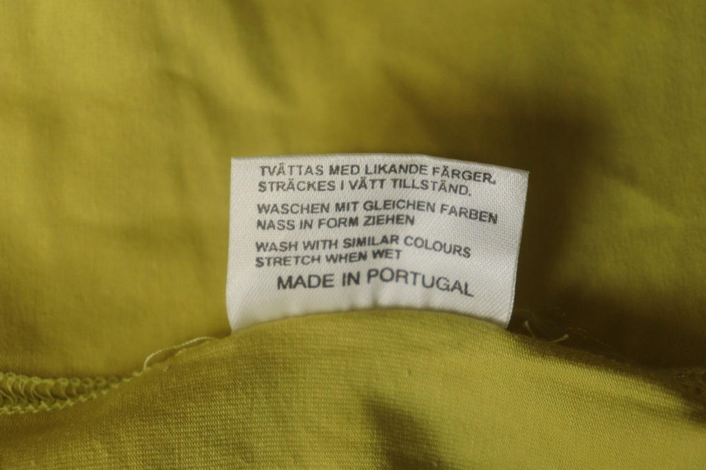 GUDRUN SJODEN Yellow Cotton Sleeveless Side V-Neck Pullover Blouse Top – Size L