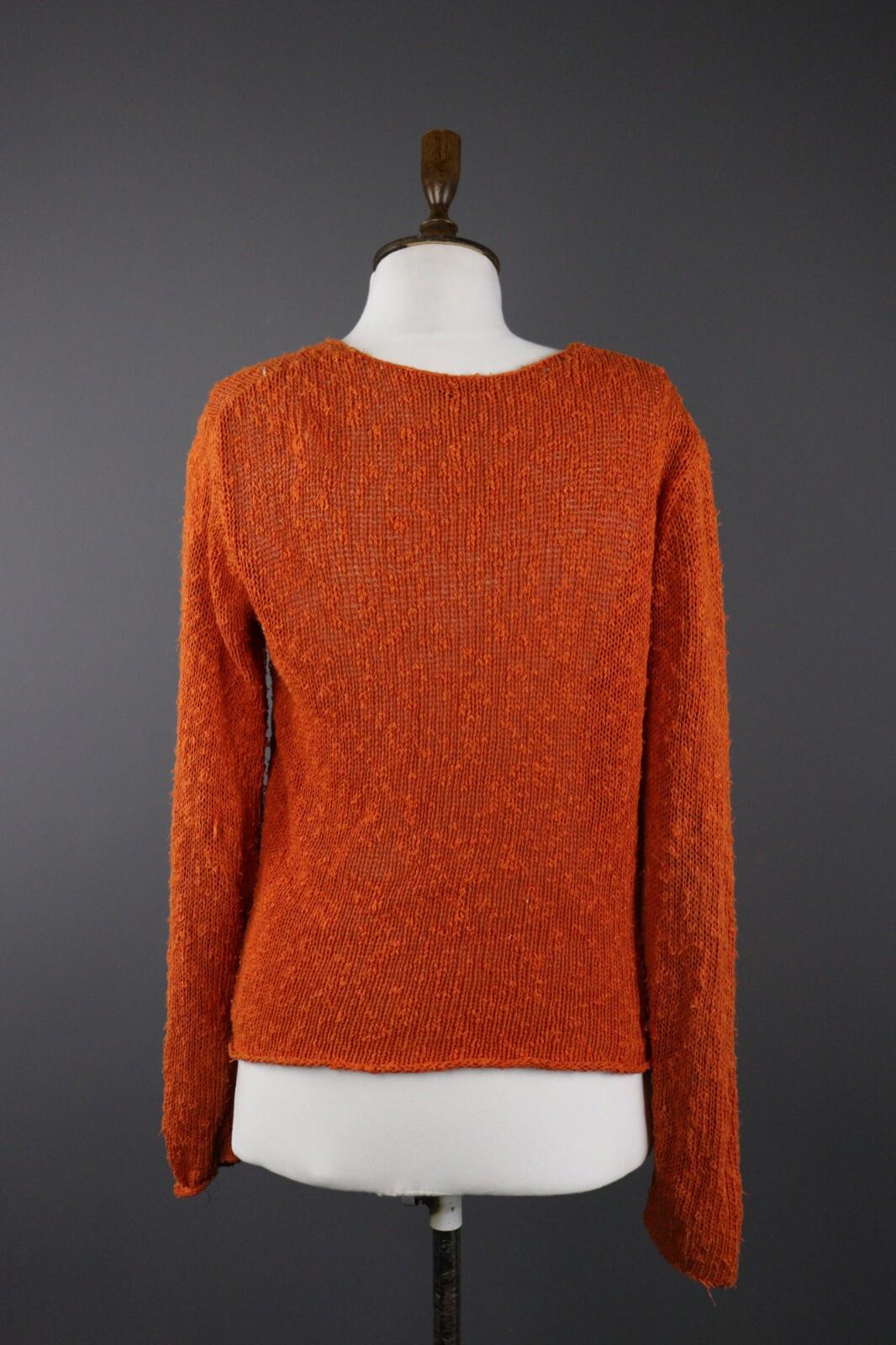 GRIZAS Casual Linen Crochet Knit Designer Acymetric Sweater – Size 36/38