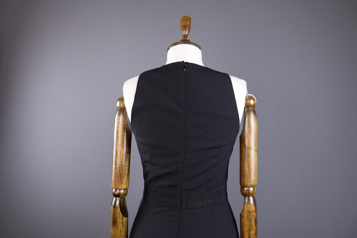 THEORY Black Sleeveless Belted Zip Up A-Line Sheath Midi Dress – Size 6