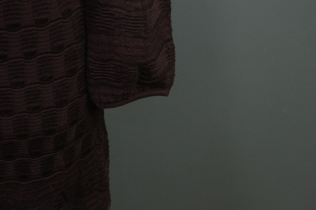 MISSONI Brown Wool Knit A-Line Stretch Sweater Knee Length Dress